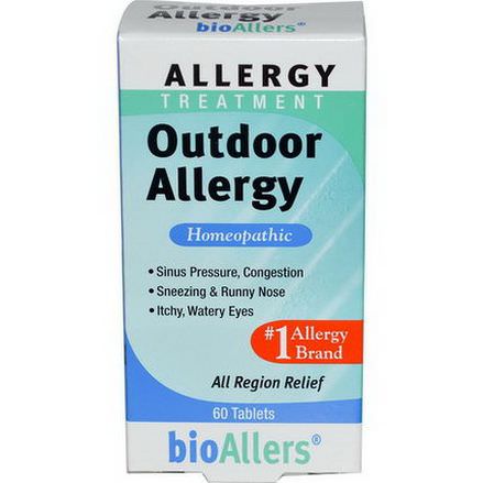 NatraBio, BioAllers, Allergy Treatment, Outdoor Allergy, 60 Tablets
