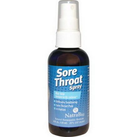 NatraBio, Sore Throat Spray, Temporarily Relieve 120ml