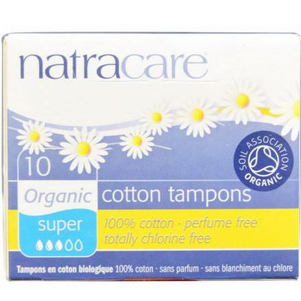 Natracare, Organic Cotton Tampons, Super, 10 Tampons