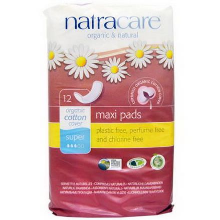 Natracare, Organic&Natural Maxi Pads, 12 Super Pads