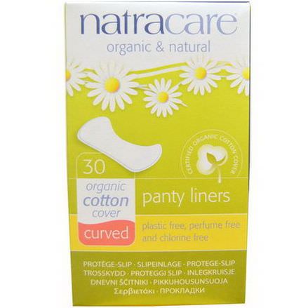 Natracare, Organic&Natural Panty Liners, Curved, 30 Liners