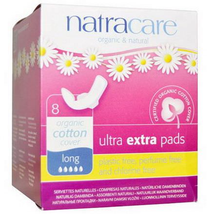 Natracare, Organic&Natural Ultra Extra Pads, Long, 8 Pads