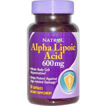 Natrol, Alpha Lipoic Acid, 600mg, 30 Capsules