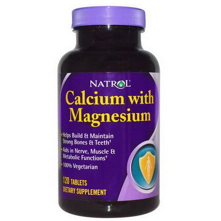 Natrol, Calcium with Magnesium, 120 Tablets