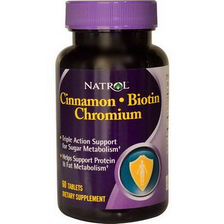 Natrol, Cinnamon Biotin Chromium, 60 Tablets