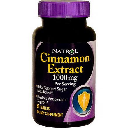 Natrol, Cinnamon Extract, 1000mg, 80 Tablets