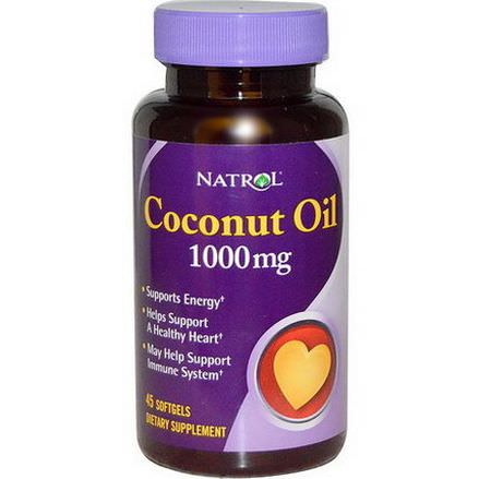 Natrol, Coconut Oil, 1000mg, 45 Softgels