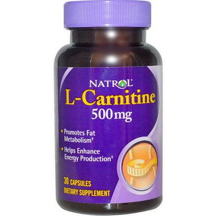 Natrol, L-Carnitine, 500mg, 30 Capsules
