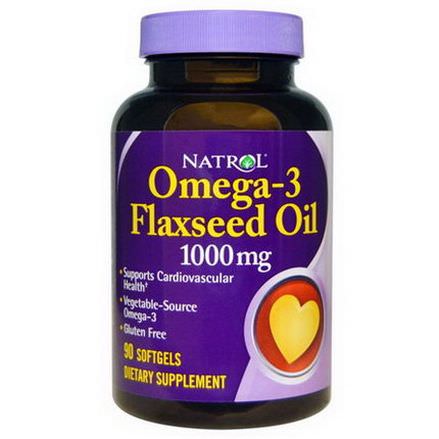 Natrol, Omega-3 Flaxseed Oil, 1000mg, 90 Softgels