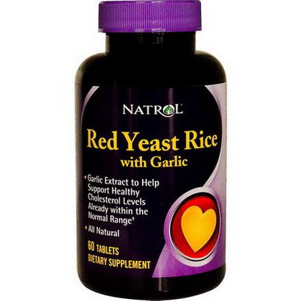 Natrol, Red Yeast Rice with Garlic, 60 Tablets