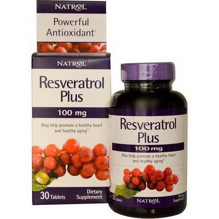 Natrol, Resveratrol Plus, 100mg, 30 Tablets