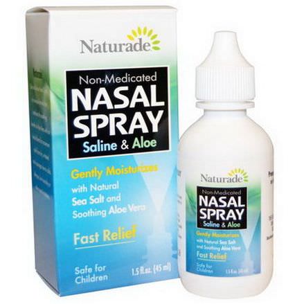 Naturade, Nasal Spray, Saline&Aloe 45ml