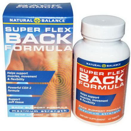 Natural Balance, Super Flex Back Formula, Maximum Strength, 60 Tablets
