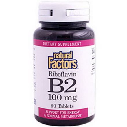 Natural Factors, B2 Riboflavin, 100mg, 90 Tablets