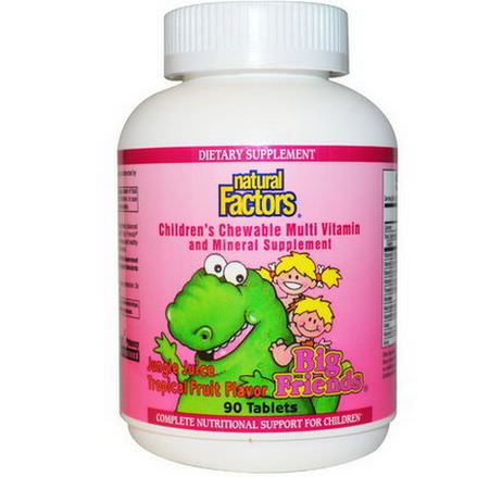 Natural Factors, Big Friends, Children's Chewable Multi Vitamin and Mineral Supplement, 90 Tablets