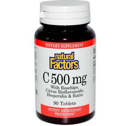 Natural Factors, C 500mg, 90 Tablets