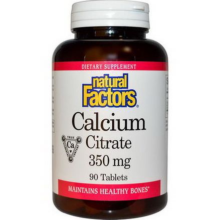 Natural Factors, Calcium Citrate, 350mg, 90 Tablets