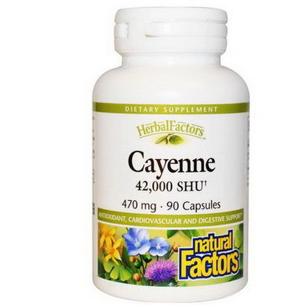 Natural Factors, Cayenne, 470mg, 90 Capsules