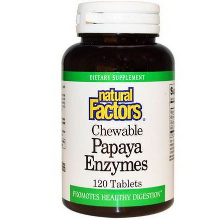 Natural Factors, Chewable Papaya Enzymes, 120 Tablets