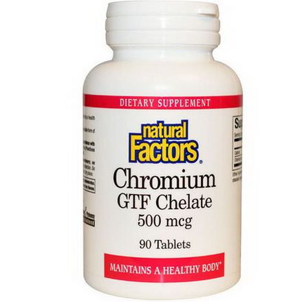 Natural Factors, Chromium GTF Chelate, 500mcg, 90 Tablets
