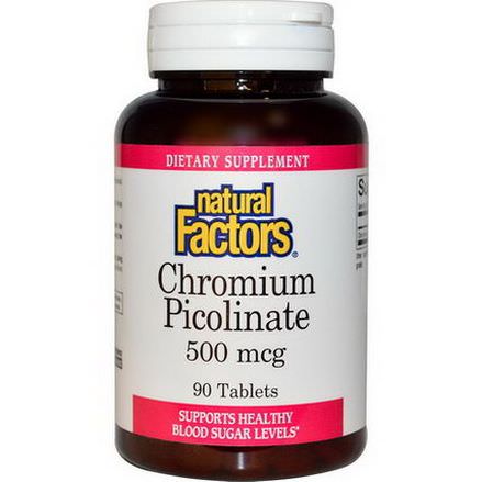 Natural Factors, Chromium Picolinate, 500mcg, 90 Tablets