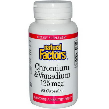 Natural Factors, Chromium&Vanadium, 125mcg, 90 Capsules