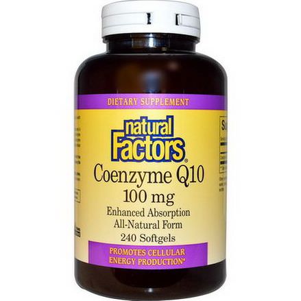 Natural Factors, Coenzyme Q10, 100mg, 240 Softgels