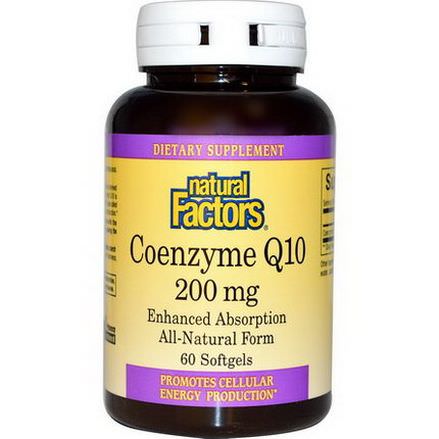 Natural Factors, Coenzyme Q10, 200mg, 60 Softgels