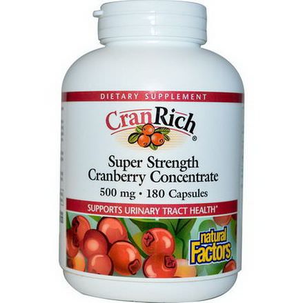 Natural Factors, CranRich, Super Strength Cranberry Concentrate, 500mg, 180 Capsules