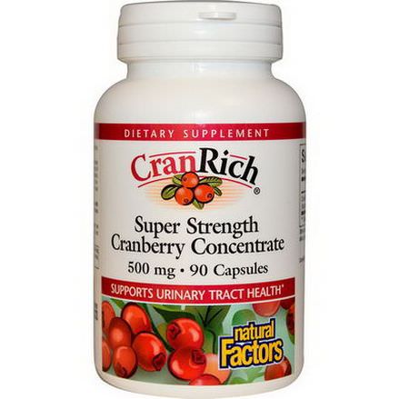 Natural Factors, CranRich, Super Strength Cranberry Concentrate, 500mg, 90 Capsules