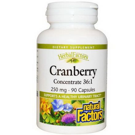 Natural Factors, Cranberry Concentrate 36:1, 250mg, 90 Capsules