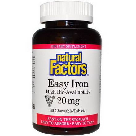 Natural Factors, Easy Iron, 20mg, 60 Chewable Tablets