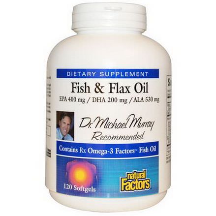 Natural Factors, Fish&Flax Oil, 120 Softgels