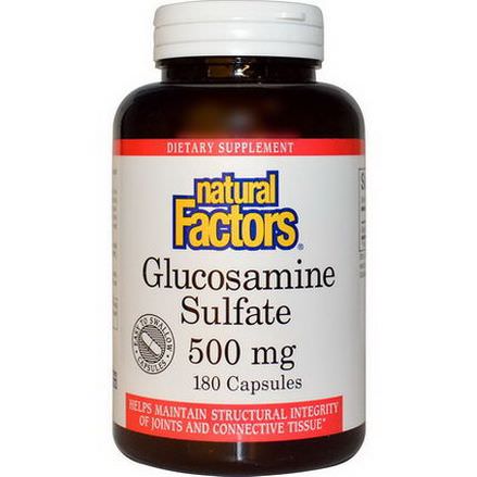 Natural Factors, Glucosamine Sulfate, 500mg, 180 Capsules