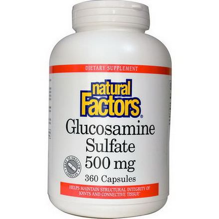 Natural Factors, Glucosamine Sulfate, 500mg, 360 Capsules