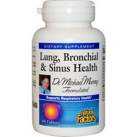 Natural Factors, Lung, Bronchial&Sinus Health, 45 Tablets