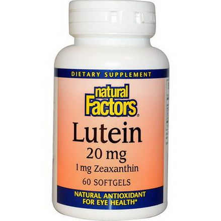 Natural Factors, Lutein, 20mg, 60 Softgels