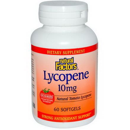 Natural Factors, Lycopene, 10mg, 60 Softgels