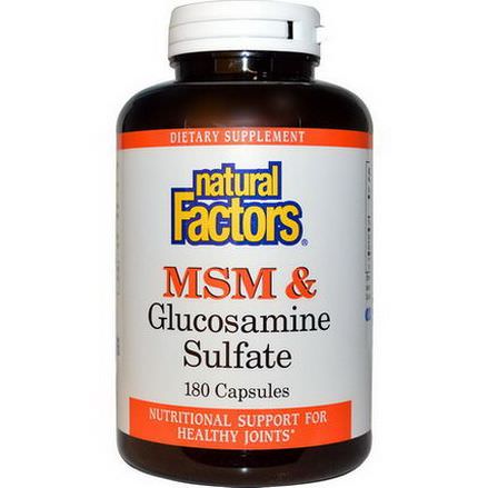 Natural Factors, MSM&Glucosamine Sulfate, 180 Capsules