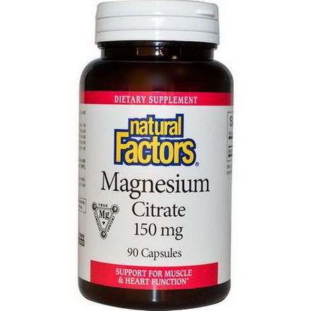 Natural Factors, Magnesium Citrate, 150mg, 90 Capsules