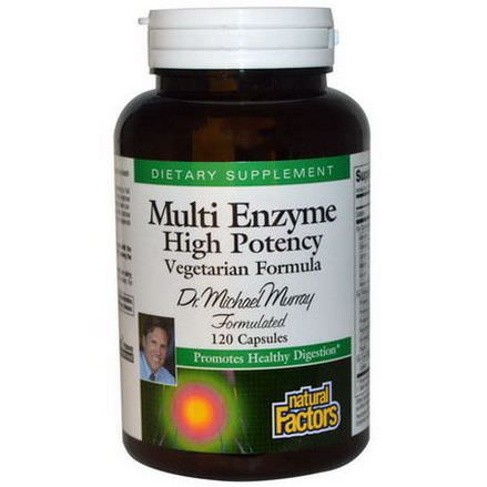 Natural Factors, Multi Enzyme High Potency, Vegetarian Formula, 120 Veggie Caps