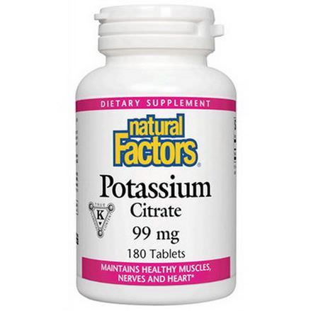 Natural Factors, Potassium Citrate, 99mg, 90 Tablets