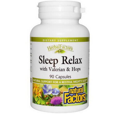 Natural Factors, Sleep Relax, with Valerian&Hops, 90 Capsules