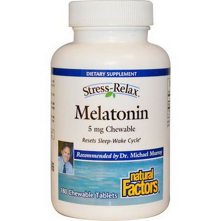 Natural Factors, Stress-Relax, Melatonin, 5mg, 180 Chewable Tablets