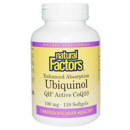 Natural Factors, Ubiquinol, QH Active CoQ10, 100mg, 120 Softgels