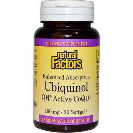 Natural Factors, Ubiquinol, QH Active CoQ10, 100mg, 30 Softgels