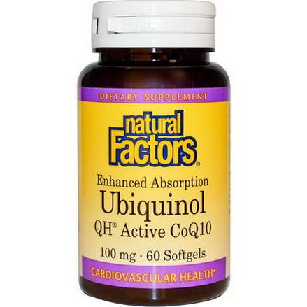 Natural Factors, Ubiquinol, QH Active CoQ10, 100mg, 60 Softgels