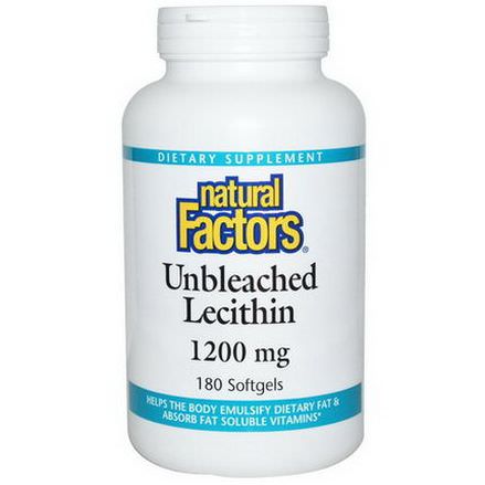 Natural Factors, Unbleached Lecithin, 1200mg, 180 Softgels