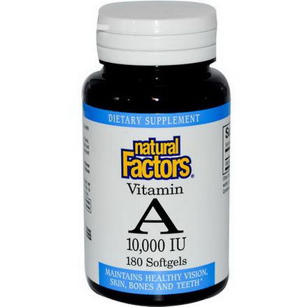 Natural Factors, Vitamin A, 10,000 IU, 180 Softgels
