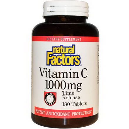 Natural Factors, Vitamin C, Time Release, 1000mg, 180 Tablets